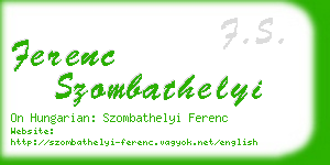 ferenc szombathelyi business card